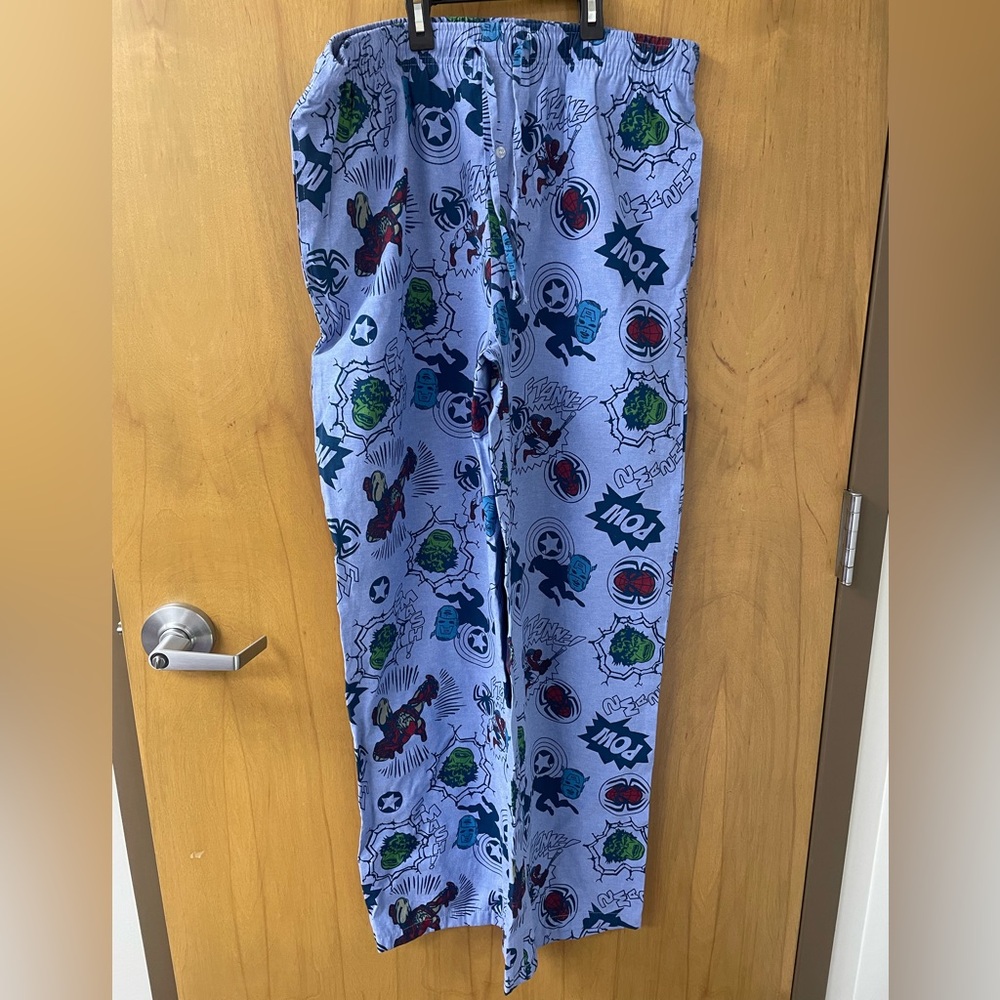 Marvel Pajama Lounge Pants Size XL Mens Hulk Spider-Man Capt America Super Hero